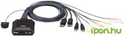 ATEN 2-Port USB DisplayPort Cable KVM Switch with Remote Port Selector CS22DP (CS22DP)