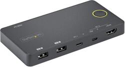 StarTech 2 Port Hybrid USB-A + HDMI & USB-C KVM Switch (SV221HUC4K)