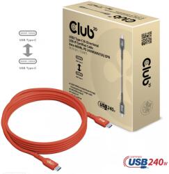 Club 3D USB 2.0 Type C Összekötő Piros 3m CAC-1513 (CAC-1513)