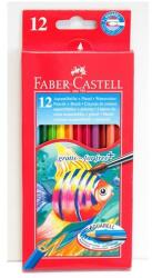 Faber-Castell Színes ceruza FABER-CASTELL Aquarell hatszögletű 12 db/készlet+ecset - rovidaruhaz