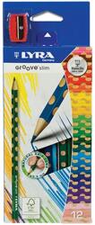 LYRA Színes ceruza LYRA Groove Slim háromszögletű vékony 12 db/készlet+hegyező - rovidaruhaz