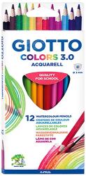 GIOTTO Színes ceruza GIOTTO Colors 3.0 aquarell háromszögletű 12 db/készlet - rovidaruhaz
