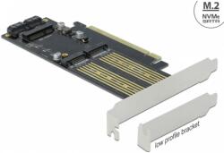 Delock PCI Express x16 Kártya - 1 x M. 2 B-kulcs + 1 x NVMe M. 2 M-kulcs + 1 x mSATA - alacsony profilú formatényező (90486)