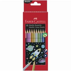 Faber-Castell Színes ceruza FABER-CASTELL Hexagonal hatszögletű 10 db/készlet metál színek
