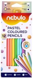 Nebulo Színes ceruza NEBULO hatszögletű 12 db/készlet pasztell színek