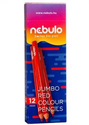 Nebulo Színes ceruza NEBULO Jumbo háromszögletű piros - rovidaruhaz