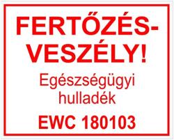 Gungl Dekor Piktogram Fertőzésveszély Egészségügyi hulladék EWC 180103 fehér - rovidaruhaz