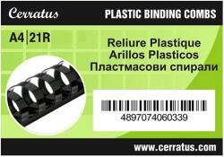 CERRATUS Iratspirál műanyag CERRATUS 45mm fekete - rovidaruhaz