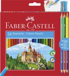 Faber-Castell Színes ceruza FABER-CASTELL hatszögletű 24 darabos+ 3 db kétvégű színes ceruza