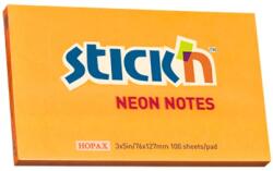 STICK N Öntapadó jegyzettömb STICK`N 76x127mm neon narancs 100 lap