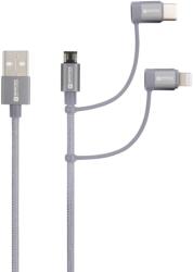 SKROSS USB Lightning + Micro USB + USB Type C Átalakító Szürke 1.2m SKCA00143-1120CN (SKCA00143-1120CN)