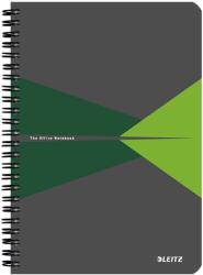 Leitz Spirálfüzet LEITZ Office A/5 karton borítóval 90 lapos vonalas zöld - rovidaruhaz