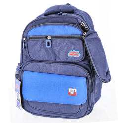 School Friendly Ghiozdan clasa 0 cu penar School Friendly, 4 fermoare, Bleumarin, motiv Funtasy (OMRS2106BL)