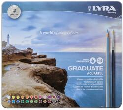 LYRA Színes ceruza LYRA Graduate Aquarell hatszögletű fémdoboz 24 db/készlet - rovidaruhaz