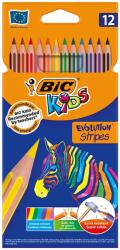 BIC Színes ceruza BIC Kids Evolution hatszögletű hajlékony csíkos környezetbarát 12 db/készlet - rovidaruhaz