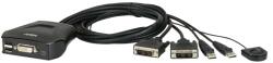 ATEN CS22D 2-Port USB DVI Cable KVM Switch with Remote Port Selector