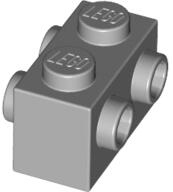 LEGO® 52107c86 - LEGO világosszürke kocka 1 x 2 méretű oldalain bütykökkel (52107c86)