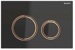 Geberit Clapeta de actionare Geberit Sigma21 sticla negru cu inel rose gold (115.650.SJ.1) - neakaisa