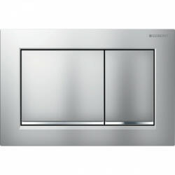 Geberit Omega30 nyomólap két öblítéshez EasytoClean bevonat, Design csíkok, matt króm 115.080. JQ. 1 (115.080.JQ.1) - szaniteronline