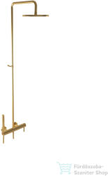 Bugnatese KLINE zuhanyrendszer 22, 5 cm-es esőztetővel és zuhanyszettel, szálcsiszolt arany 5742COS (5742COS)