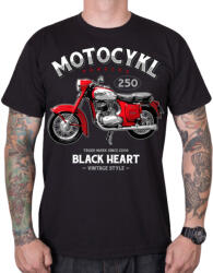 Black Heart Póló BLACK HEART Motorcycle Panelka fekete M