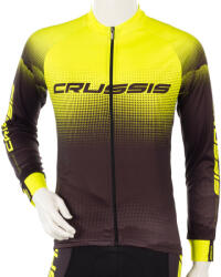 Crussis Hosszú ujjú kerékpáros felső Crussis S fekete-fluor sárga