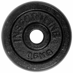 inSPORTline Öntöttvas súlyzótárcsa inSPORTline Castblack 0, 5 kg 30 mm (2172) Súlytárcsa