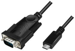 LogiLink USB 2.0 Type-C kábel, USB-C/M DB9/M, soros, fekete, 1, 2 m (AU0051A)