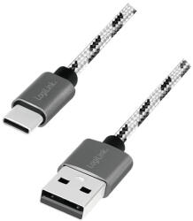 LogiLink USB 2.0 Type-C kábelkészlet, C/M-ről USB-A/M-re, alu, nejlon, fehér/fekete (CU0201)