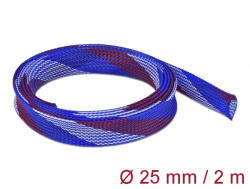 Delock Fonott kábelharisnya nyújtható 2 m x 25 mm kék-piros-fehér (20751) - dstore