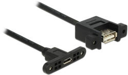 Delock kábel USB 2.0 Micro-B panelre szerelhető anya > anya USB 2.0 Type-A panelre szerelhető 25 cm (85109)