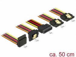 Delock 15 pin-es SATA kábel bemeneti zár funkcióval > 15 pin-es SATA tápcsatlakozó kimeneti 2 x egye (60149) - dstore