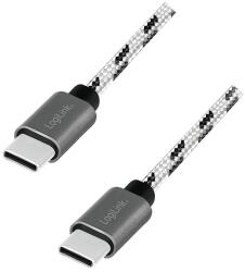LogiLink USB 2.0 Type-C kábelkészlet, C/M-ről USB-C/M-re, alu, nejlon, fehér/fekete (CU0200)