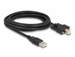 Delock Kábel USB 2.0 A-Típusú dugó - B-Típusú dugó csavarokkal ellátott 3 m (87215)