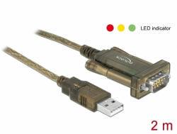 Delock Adapter, USB 2.0 A-típusú > 1 db soros DB9 RS-232 (64073) - dstore