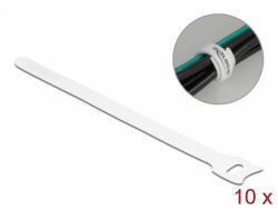 Delock Befűzős kábelkötegelő hossza 200 mm szépessége 12 mm, 10 db. Fehér (19520) - dstore