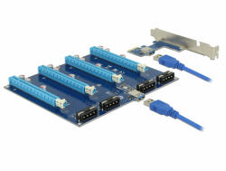 Delock Bővítőkártya PCI Express x1 > 4 x PCIe x16, 60 cm-es USB-kábellel (41427) - dstore