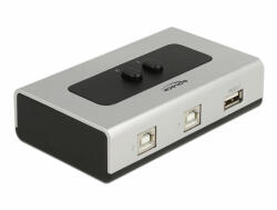 Delock Kétirányú USB 2.0 switch 2 db. B-típusú anya - 1 db. A-típus anya kézi átkapcsolással (87761) - dstore