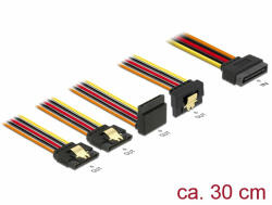 Delock 15 pin-es SATA kábel bemeneti zár funkcióval > 15 pin-es SATA tápcsatlakozó kimeneti 2 x egye (60148) - dstore