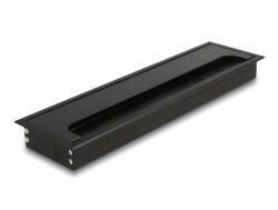 Delock Kábel tömítő/rendező asztalba szerelt változathoz kefével 300 x 80 x 28 mm méretű, fekete (66858) - dstore