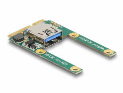 Delock Mini PCIe I/O 1 x A-típusú USB 2.0-s csatlakozó (teljes méret/fél méret) (80039)