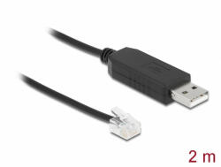 Delock adapterkábel USB Type-A és soros RS-232 RJ12 közötti ESD-védelemmel Leadshine 2 m (66737)