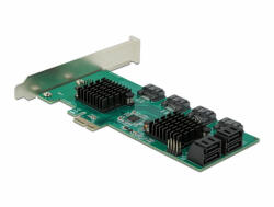 Delock 8 portos SATA PCI Express x1 Kártya - alacsony profilú formatényező (90072)