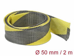 Delock Fonott kábelharisnya nyújtható 2 m x 50 mm fekete-sárga (20757) - dstore