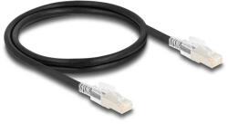 Delock RJ45 hálózati kábel Cat. 6A S/FTP biztonsági klipsz csomaggal 1 m fekete (80255)