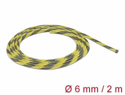 Delock Fonott kábelharisnya nyújtható 2 m x 6 mm fekete-sárga (20737) - dstore