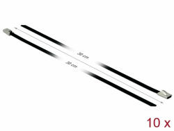 Delock Rozsdamentes Acél Kábelkötegek Hossza 300 x Szélesség 4, 6 mm fekete 10 db (18810)