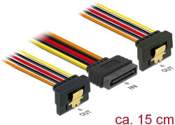 Delock 15 pin-es SATA kábel bemeneti zár funkcióval > 2 db 15 pin-es SATA tápcsatlakozó kimeneti 15 (60145) - dstore