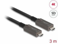 Delock aktív optikai USB-C videó + adat + PD kábel 3 m (84144)