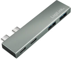 LogiLink USB 3.2 Gen2x2 hub, 4 portos, PD, MacBookhoz és iPadhez, ezüst (UA0399)